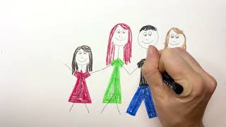 Directed Draw  Family of Stick Figures [upl. by Ferde949]