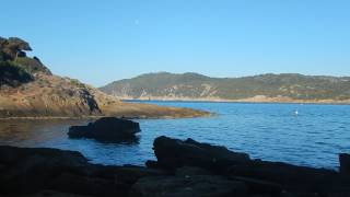 Début de journée à la plage des Grottes sur lîle du Levant [upl. by Ihtac]