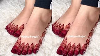 Simple Mehndi Design For Feet  Easy Mehndi Design For Legs  Bridal Foot Mehndi Design 2021 [upl. by Norel]