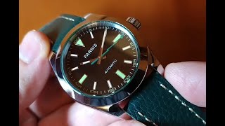 Detailed review of a Parnis Milgauss Rolex Milgauss homage from Aliexpress – Green Lightning [upl. by Nadda]