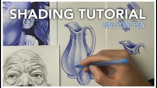 How to Shade with a Ballpoint Pen  Hatching Technique Explained [upl. by Rosina]