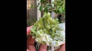 Green Tourmaline Cluster with Quartz Specimen [upl. by Assirem177]