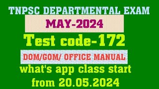 MAY2024DOMGOM172WHATS APP CLASSTEST BATCHFROM 20052024DESCRIPTIVE TYPE OFFICE MANUAL [upl. by Yart]