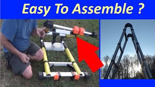 Easy To Assemble Nunet Telescoping Adjustable Ladder InstructionsReviewTest Easy To Use [upl. by Bucella838]