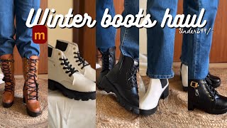 Meesho leather boots haul under 699 Meesho woman footwear haul by Amberimasri 👢❄️ meeshoboots [upl. by Odnumde]