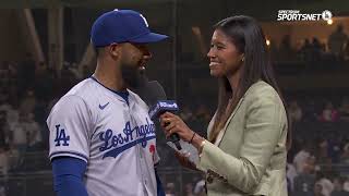 Teoscar Hernandez on playing for a good team amp rivalry Dodgers Postgame interview 51124 [upl. by Eillas]