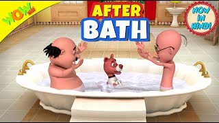 After Bath  New years special  Hindi Songs for Children  Motu Patlu  WowKidz [upl. by Ziegler]