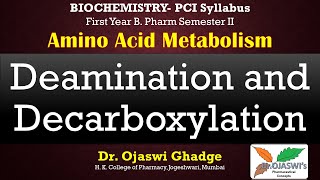 Amino acid metabolismDeamination and decarboxylationBPharmSem IIBiochemistry [upl. by Ayian]