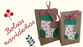 🎅🏼¿COMO HACER BOLSA DE PAPEL KRAFT NAVIDEÑA🎅🏼 [upl. by Atisusej736]