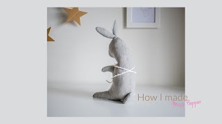 How to make a bunny rabbit plush toy  Behind the Scenes on making Miss Pepper Velveteen Bunny [upl. by Stav220]