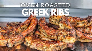 TENDER and JUICY Oven Roasted Greek Ribs Recipe [upl. by Kcirdneh]