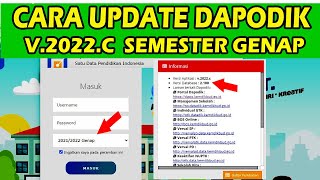 Cara Instal Patch Dapodik Semester Genap 2022c [upl. by Idnew]