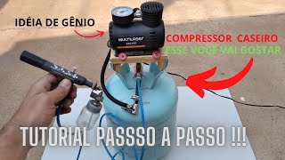 COMPRESSOR CASEIROESSE VOCÃŠ VAI QUERER FAZER  IDEAL PARA AERÃ“GRAFO E MINI PISTOLA DE PINTURA [upl. by Connolly701]