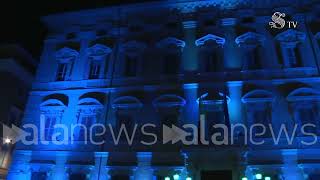 Senato la facciata di Palazzo Madama illuminata di turchese [upl. by Bertero]