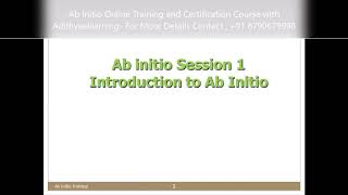 Abinitio Online Training video and Certification Course [upl. by Aciraj]