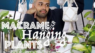 MACRAME HANGING PLANTS HAUL  REPOTTING [upl. by Chivers]