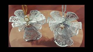 DIY Christmas ornaments Paper Doily angel for Christmas decoration [upl. by Rases]