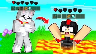 Paso MINECRAFT pero COMPARTIMOS EL INVENTARIO Y CORAZONES 😱 RETO HARDCORE INVICTOR [upl. by Colpin]