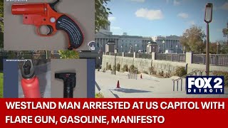 Westland man arrested at US Capitol with flare gun lighter and gasoline on Election Day [upl. by Meletius]