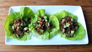 Easy quotPeking Duckquot Lettuce Cups  Crispy Duck Lettuce Wraps Recipe [upl. by Ahseym]