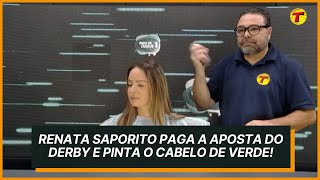 APOSTA PAGA RENATA SAPORITO PINTA O CABELO DE VERDE [upl. by Yhprum60]