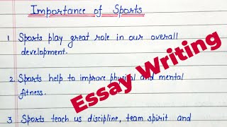 importance of sports10lines essay on importance of sportsclass 9101112paragraphessaywriting [upl. by Eiryt]