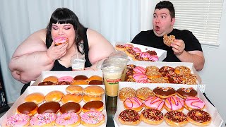 10000 Calorie Donut Challenge With Hungry Fat Chick • MUKBANG [upl. by Cutcliffe]