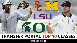 Transfer Portal Rankings Top 10 College Football Classes In 2023 Ft Michigan Colorado USC amp LSU [upl. by Sato389]