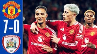 Manchester United vs Barnsley 70  All Goals amp Highlights  2024 [upl. by Enaxor]