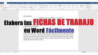 CÓMO HACER FICHAS DE TRABAJO EN WORD FÁCILMENTE [upl. by Ariaet632]