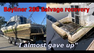 Saving the Bayliner 288  Episode 1 Rescue and recovery [upl. by Ahsinak]