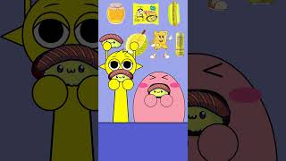 KIRBY VS SIMON INCREDIBOX SPRUNKI  YELLOW FOOD EMOTICON MUKBANG  KIRBY ANIMATION [upl. by Zerline]