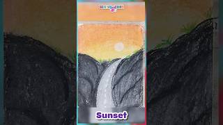 How to Draw a Sunset I Sunset I Easy Sunset Drawing I Crayons I Sunset drawing with Crayons I Colors [upl. by Nide969]