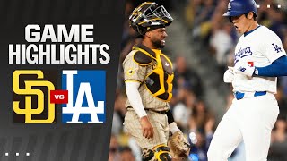 Padres vs Dodgers Game Highlights 92524  MLB Highlights [upl. by Otinauj]