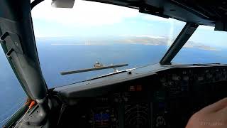 4K  Boeing 737800 windy landing in Karpathos  60fps [upl. by Hull89]