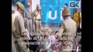 Legislator Rashid submits memo at UN office calls for plebiscite in Kashmir [upl. by Repsihw]