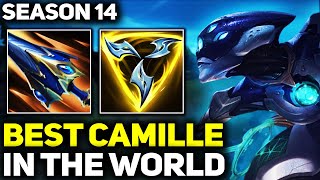 RANK 1 BEST CAMILLE IN SEASON 14  AMAZING GAMEPLAY  League of Legends [upl. by Ileane]