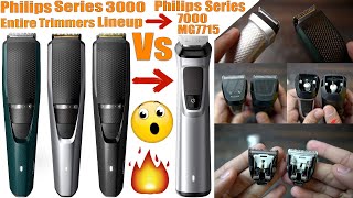 Philips series 3000 trimmers entire lineup vs philips multigroom 7000 kit mg7715 full comparison [upl. by Elaweda78]