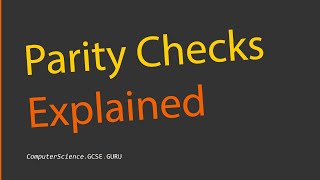 Parity Check and Parity Bits Error Detection [upl. by Dlnaod]