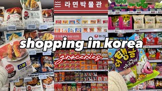 shopping in korea vlog 🇰🇷 supermarket food haul with prices 🍒 ramyun museum snacks amp more [upl. by Chuck]