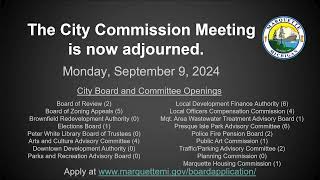 Marquette City Commission Meeting 090924 [upl. by Jannery]