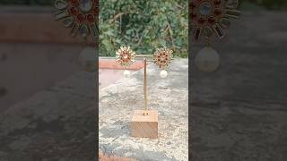 Diy Kundan Earrings ✨ tutorial with variations shorts earrings earringsdesign diy diycrafts [upl. by Anaitat]