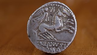 Goddess Nike Driving A Chariot On An Ancient Roman Republic Silver Denarius Coin [upl. by Noteek937]