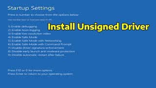 How To Install Specific Drivers That May Be Unsigned [upl. by Honorine]