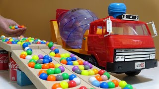 Marble Run Race ☆ HABA Slope amp Truck Retro Nippon Express Container Truck Retro Mixer Truck 48 [upl. by Servais]