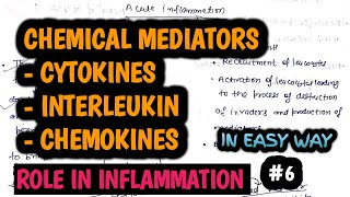 INFLAMMATION Pathology  Chemical Mediators CYTOKINES Interleukins amp Chemokines  Part 6 [upl. by Syhr142]