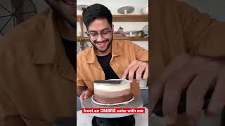 FROST AN OMBRÉ CAKE WITH ME  CAKE DESIGN VIDEOS shorts [upl. by Nylyahs]