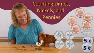 Counting dimes nickels and pennies 1st grade math lesson [upl. by Asyral]