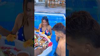 First time kiya floating breakfast 😍 ytshorts sonadey maldives viralvideo ￼ [upl. by Yboj]