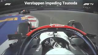 Verstappen impeding Tsunoda vs Leclerc impeding Norris [upl. by Merete]